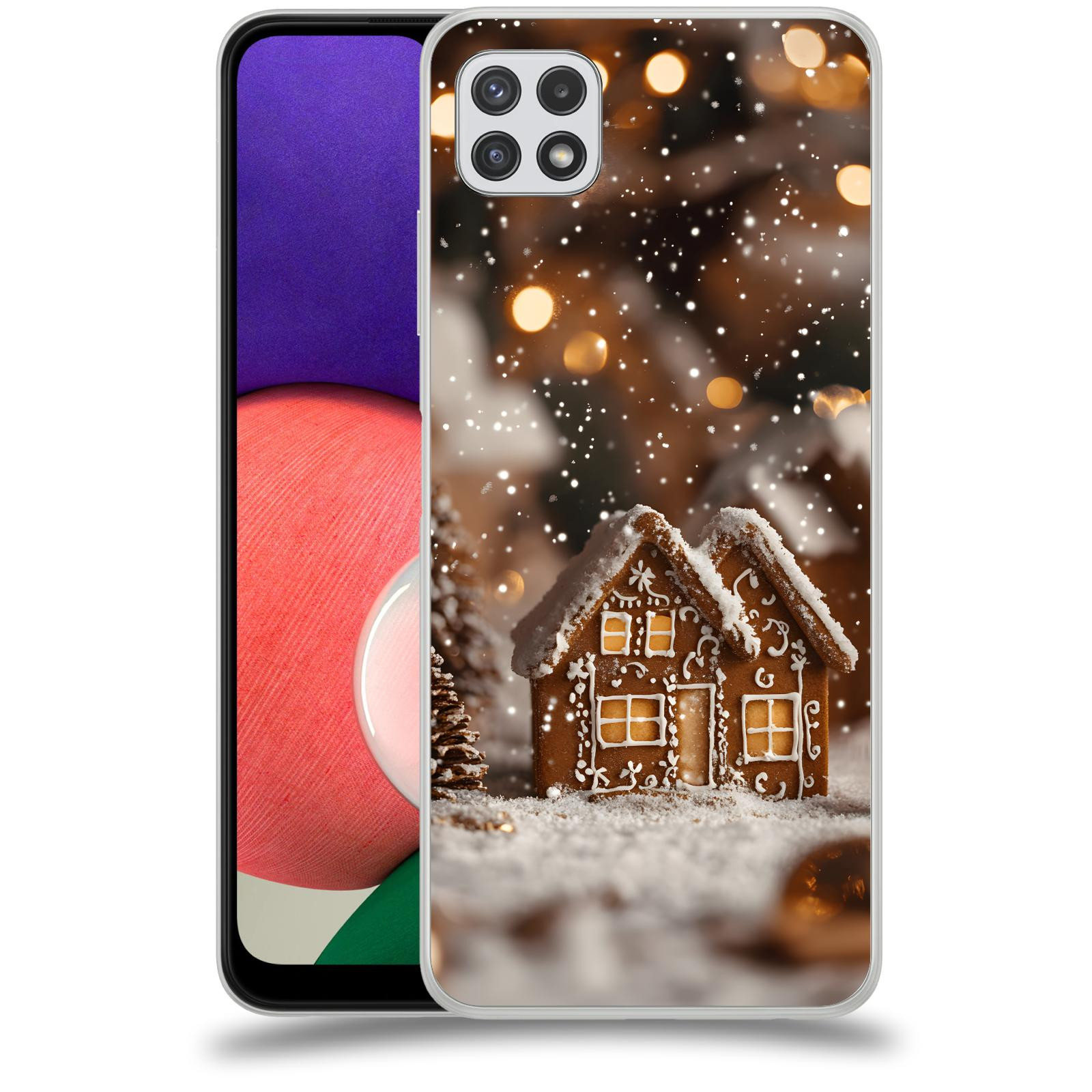 ACOVER Kryt na mobil Samsung Galaxy A22 A225F - Perníková chaloupka