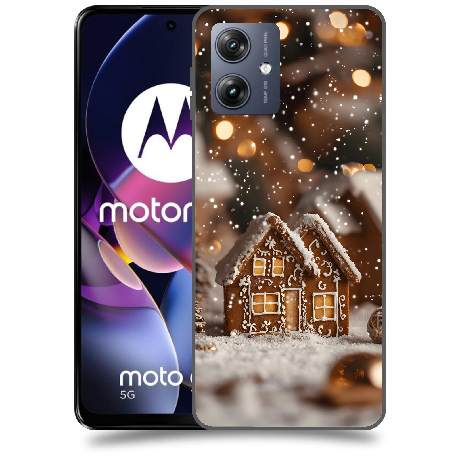 ACOVER Kryt na mobil Motorola Moto G54 5G - Perníková chaloupka