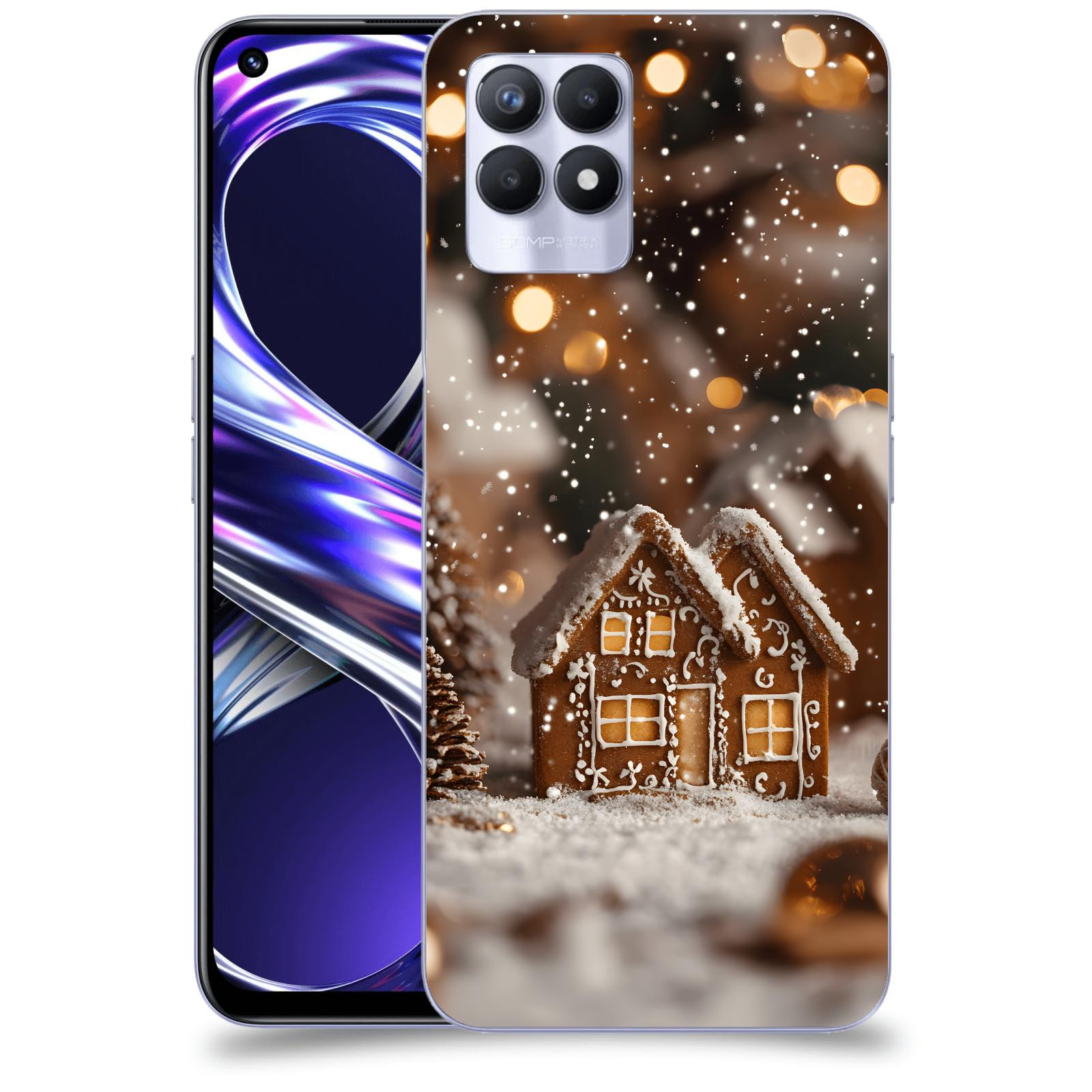 ACOVER Kryt na mobil Realme 8i - Perníková chaloupka