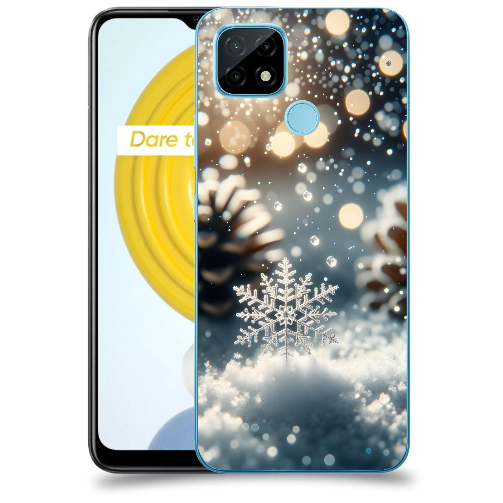 ACOVER Kryt na mobil Realme C21 - Vločka