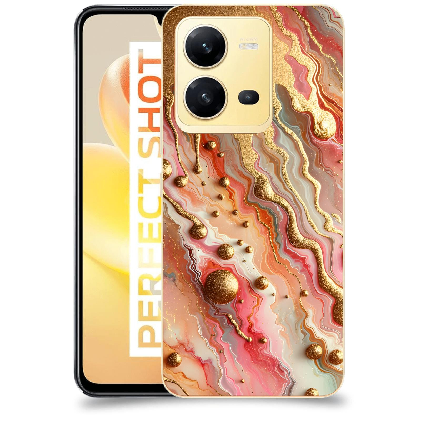 ACOVER Kryt na mobil Vivo X80 Lite - Liquid Gold