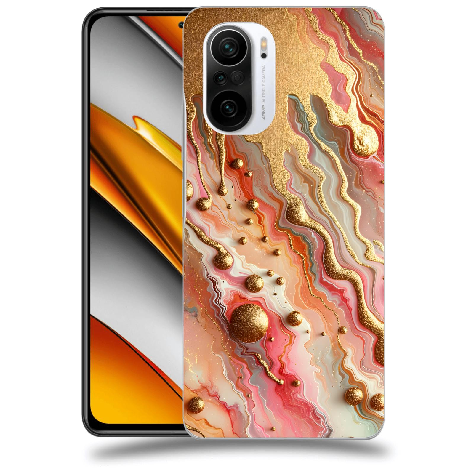 ACOVER Kryt na mobil Xiaomi Poco F3 - Liquid Gold