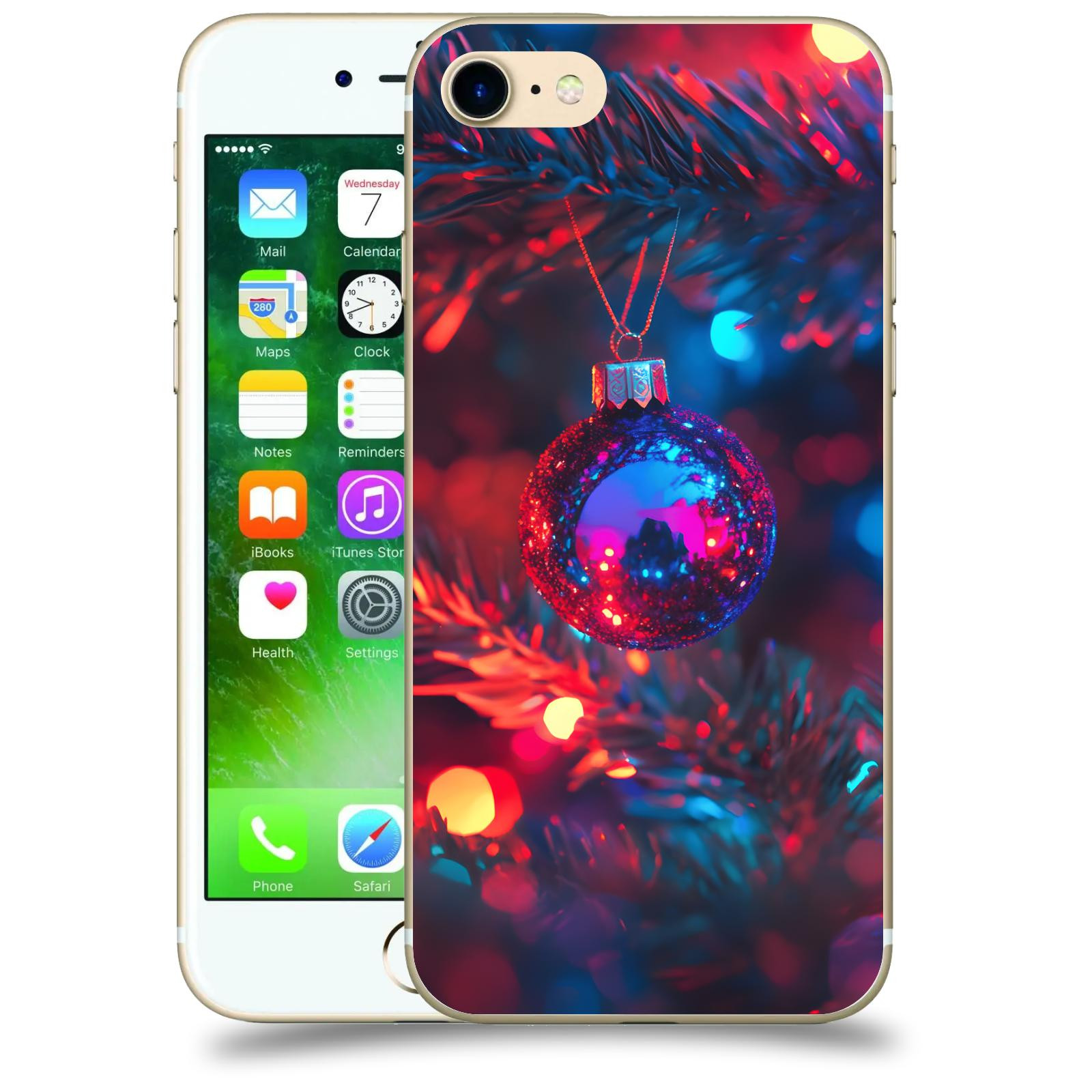 ACOVER Kryt na mobil Apple iPhone 7 - Vánoční ozdoba