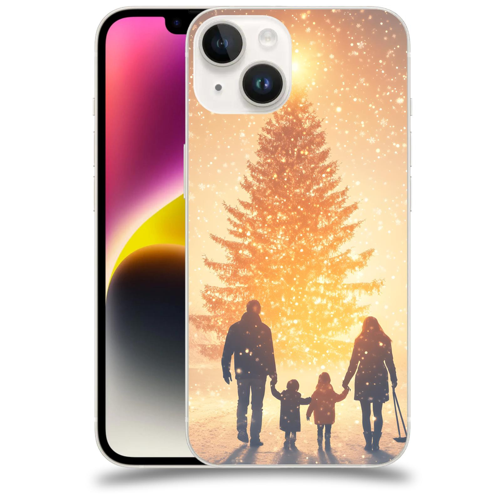ACOVER Kryt na mobil Apple iPhone 14 - Family at the Christmas tree