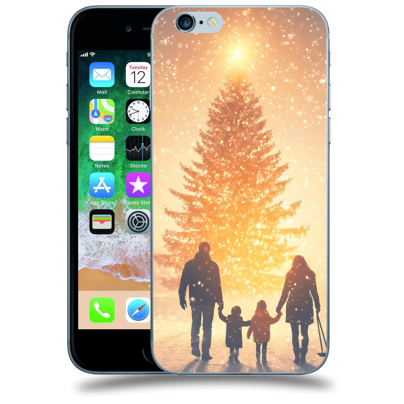 ACOVER Kryt na mobil Apple iPhone 6/6S - Family at the Christmas tree