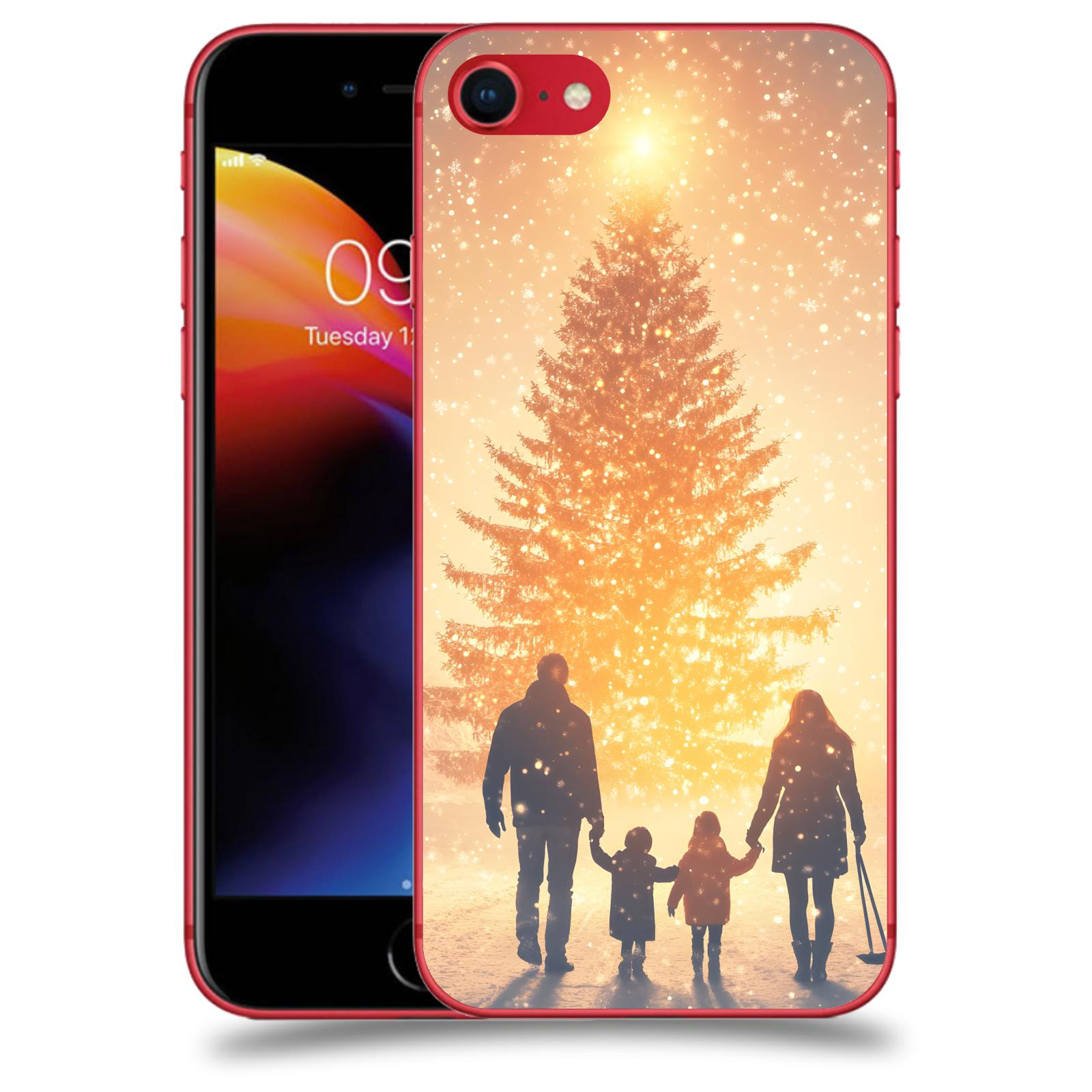 ACOVER Kryt na mobil Apple iPhone 8 - Family at the Christmas tree