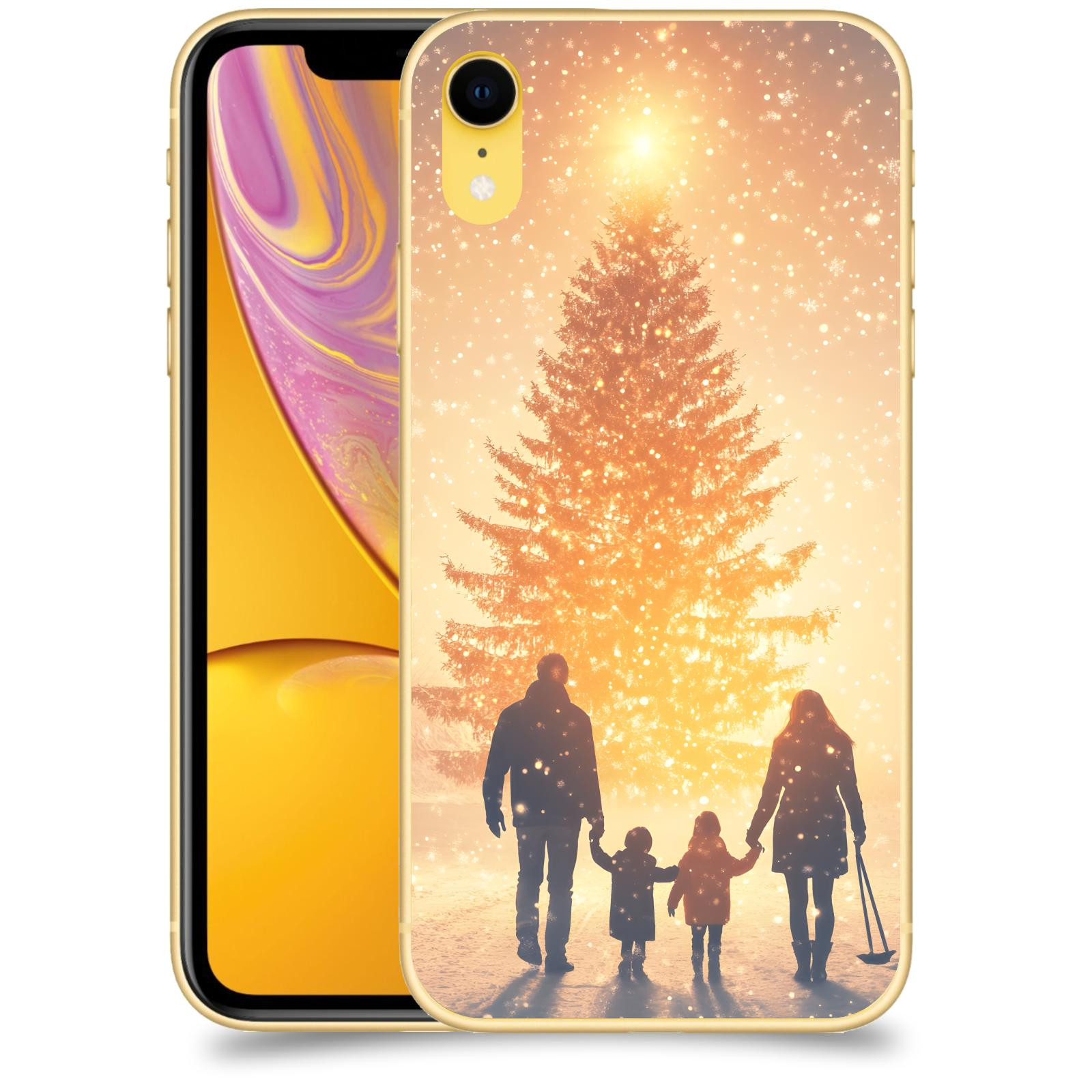 ACOVER Kryt na mobil Apple iPhone XR - Family at the Christmas tree