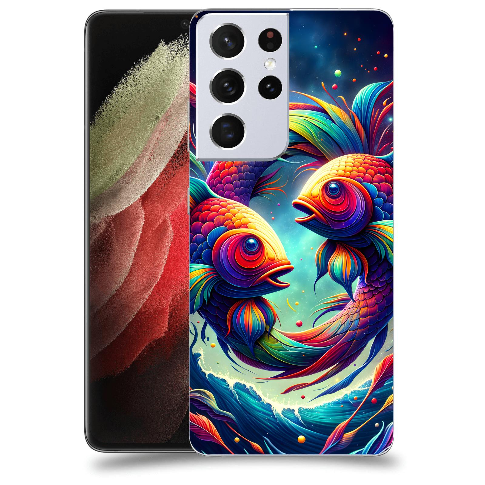 ACOVER Kryt na mobil Samsung Galaxy S21 Ultra 5G G998B - Ryby