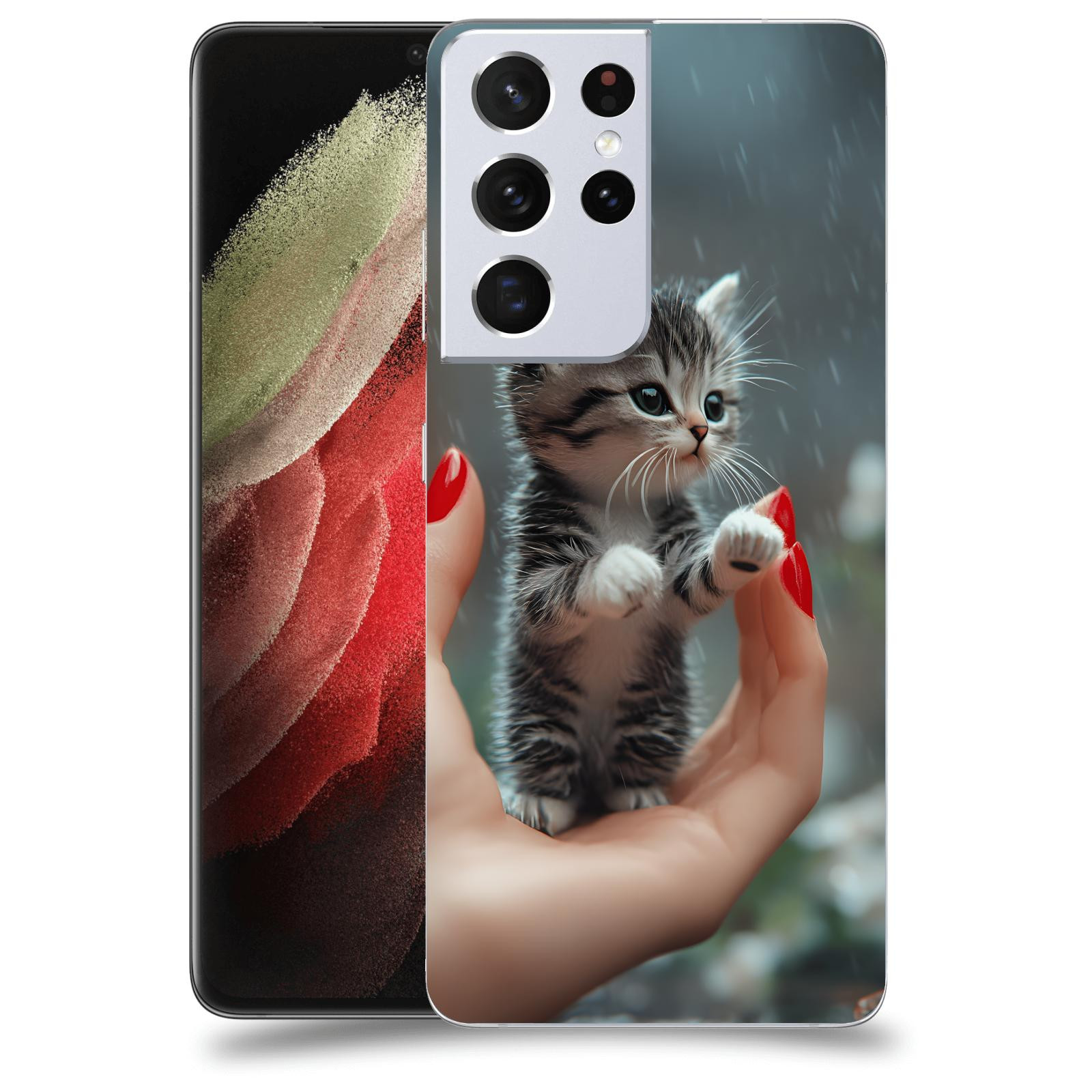 ACOVER Kryt na mobil Samsung Galaxy S21 Ultra 5G G998B - Koťátko