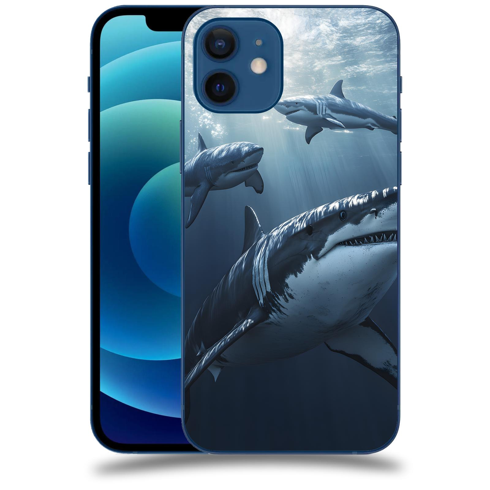 ACOVER Kryt na mobil Apple iPhone 12 - Žraloci