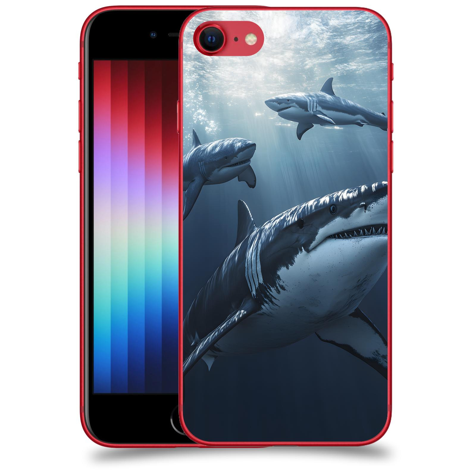 ACOVER Kryt na mobil Apple iPhone SE 2022 - Žraloci
