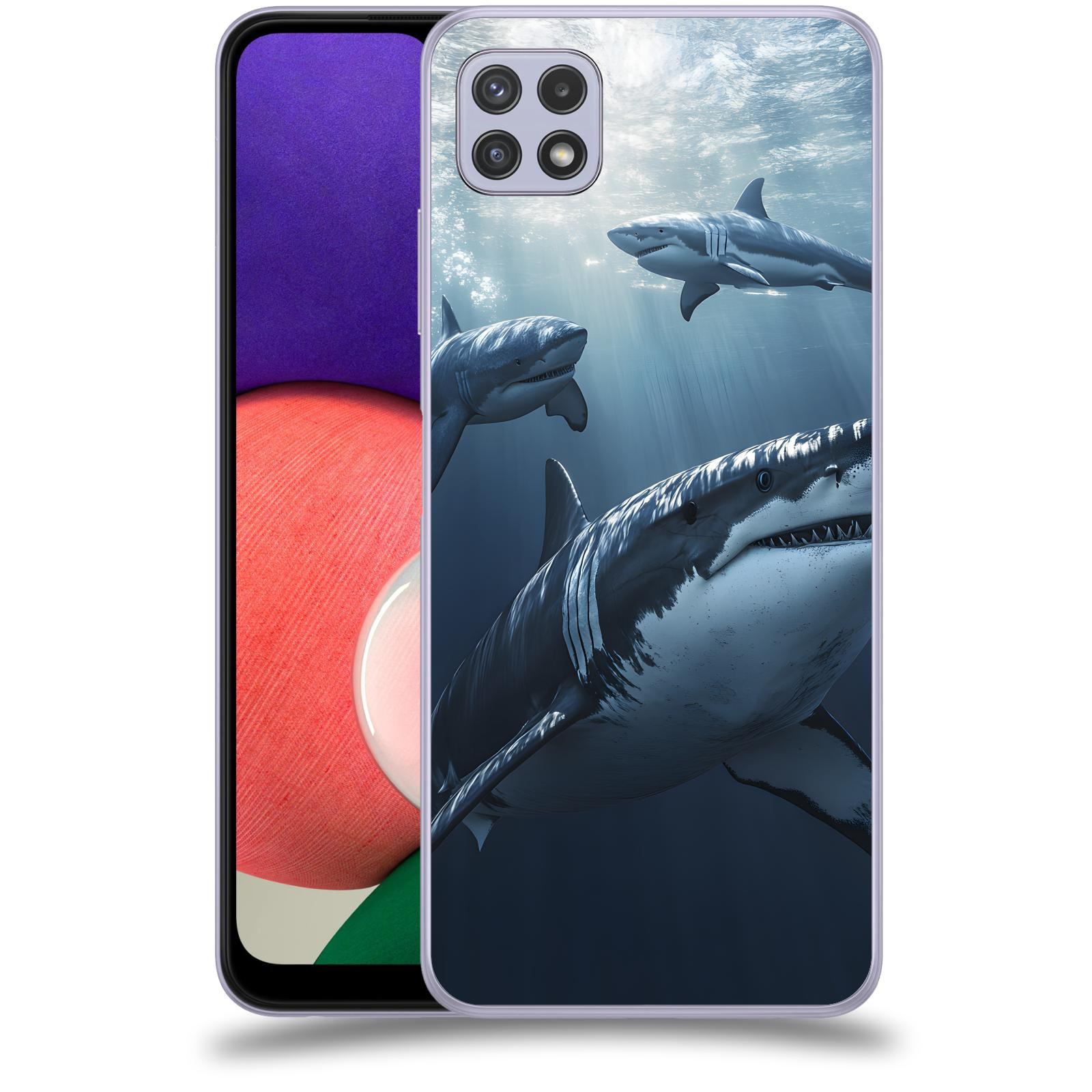 ACOVER Kryt na mobil Samsung Galaxy A22 5G A226B - Žraloci