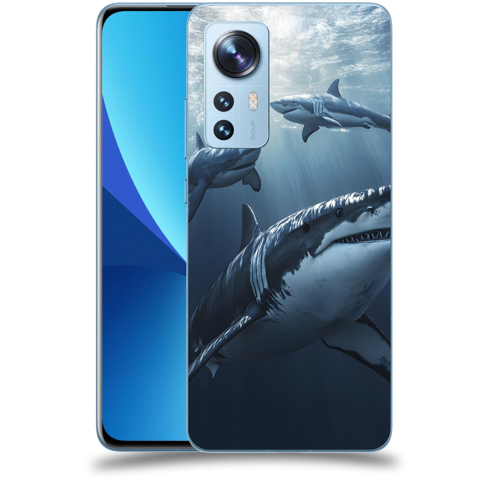 ACOVER Kryt na mobil Xiaomi 12 - Žraloci