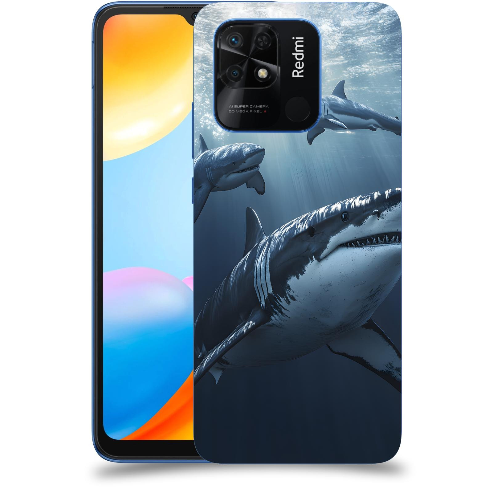 ACOVER Kryt na mobil Xiaomi Redmi 10C - Žraloci