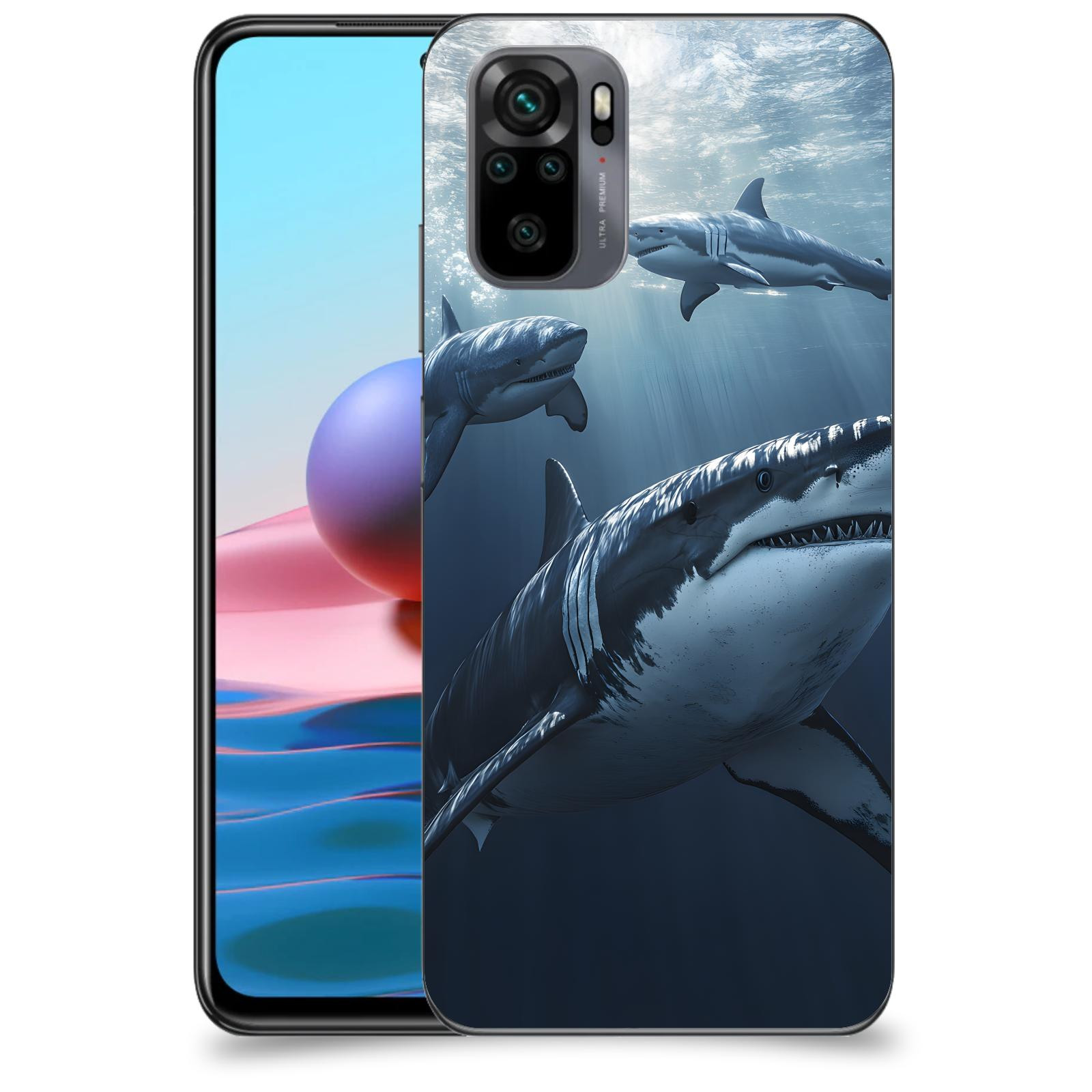 ACOVER Kryt na mobil Xiaomi Redmi Note 10 - Žraloci