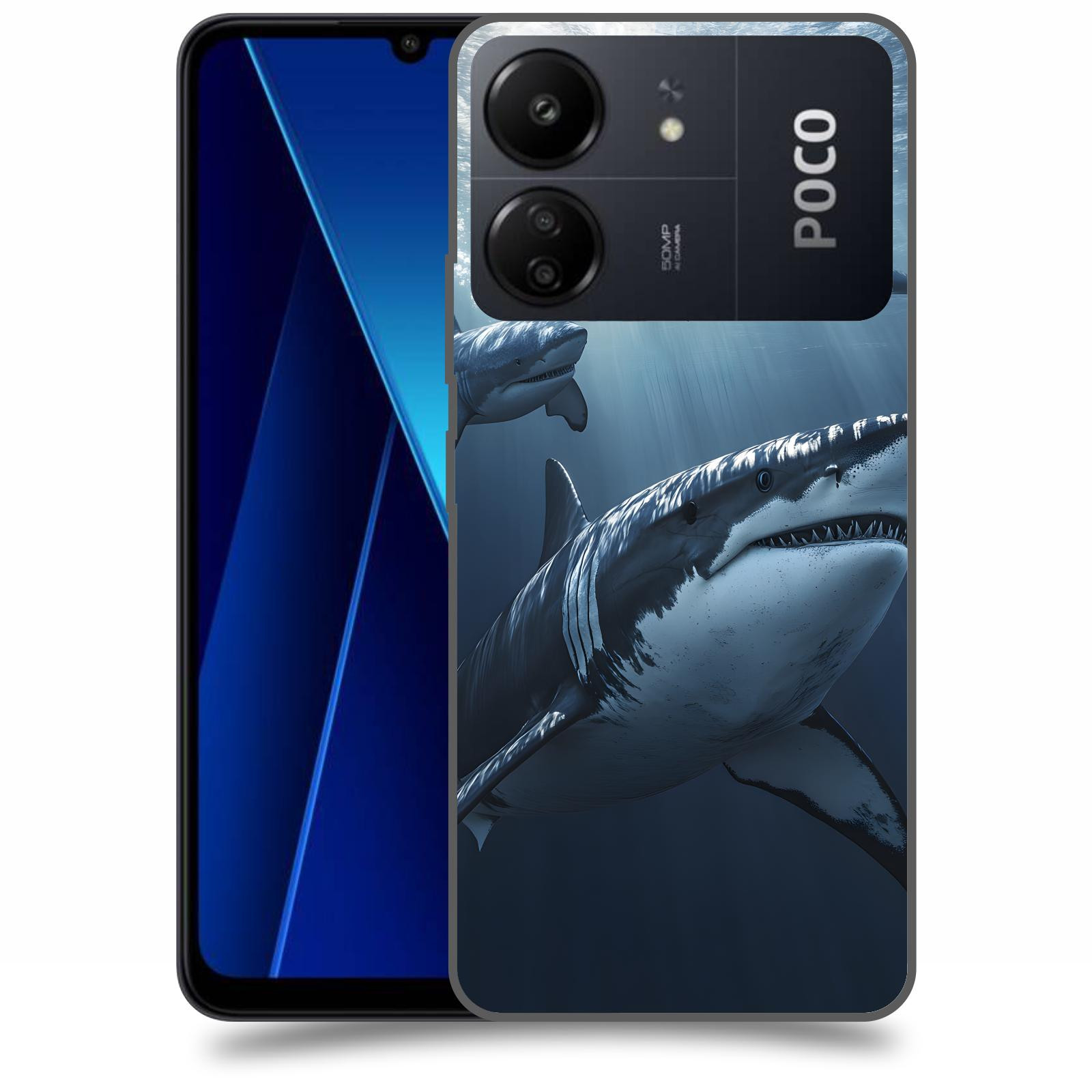 ACOVER Kryt na mobil Poco C65 - Žraloci