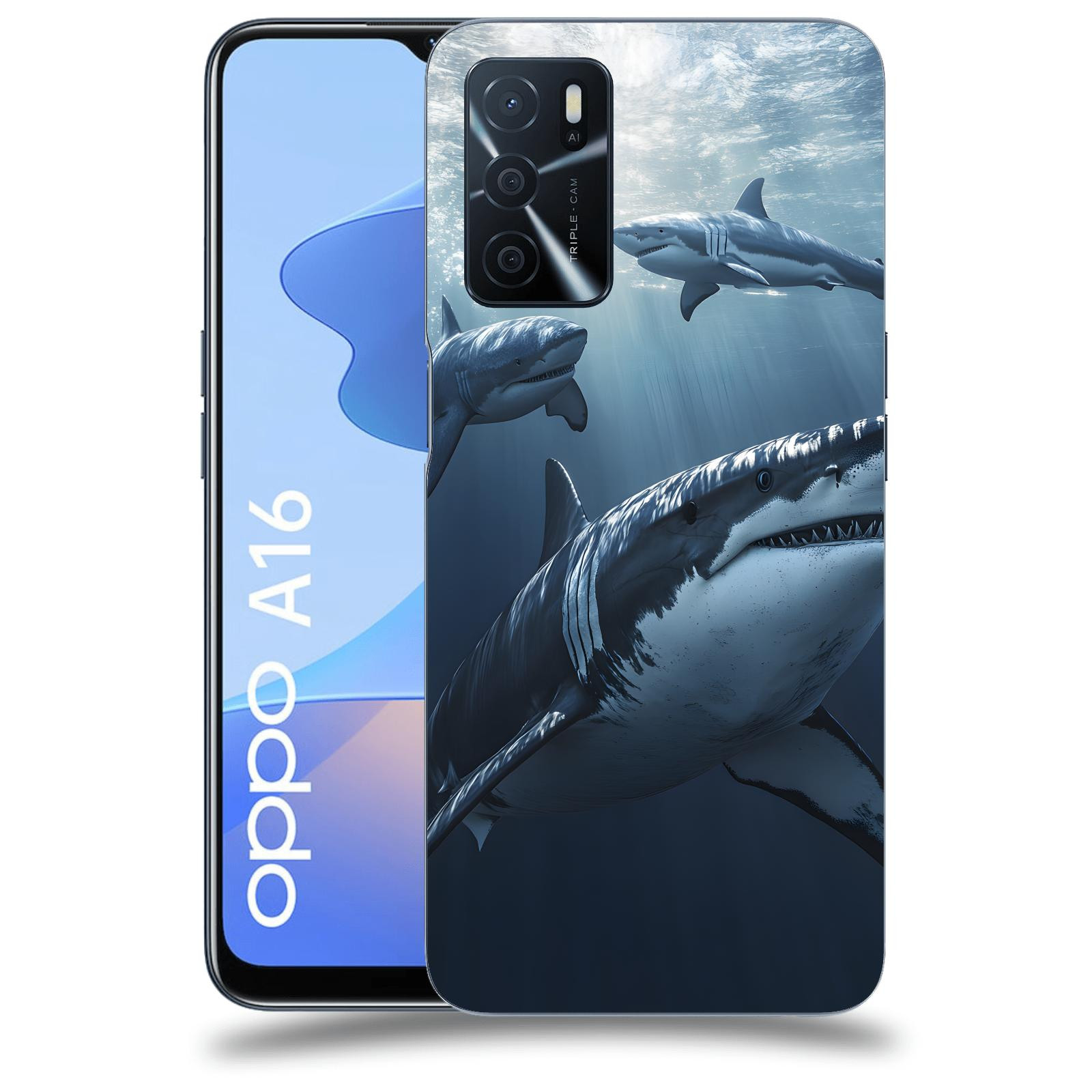ACOVER Kryt na mobil OPPO A16 - Žraloci