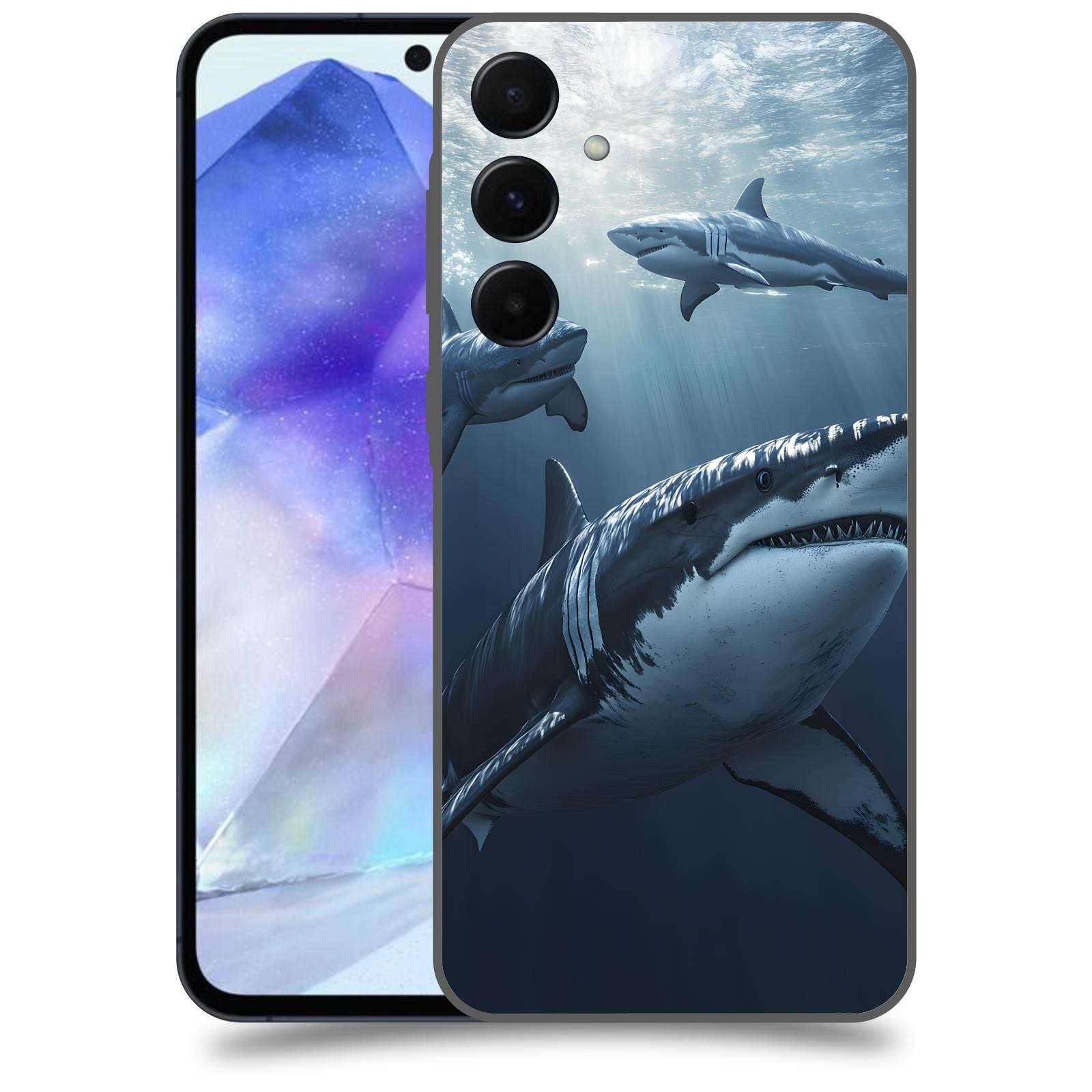 ACOVER Kryt na mobil Samsung Galaxy A55 5G - Žraloci