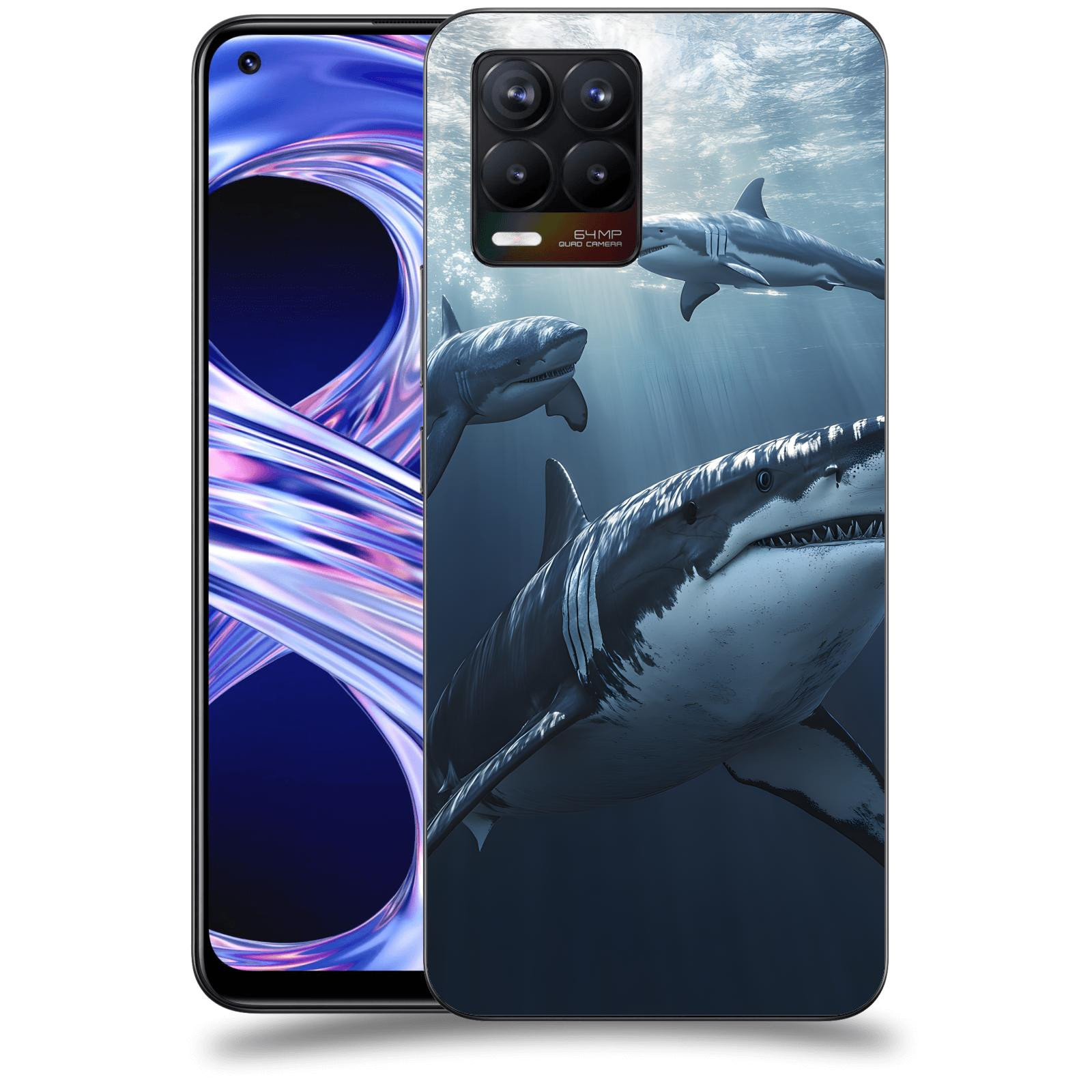 ACOVER Kryt na mobil Realme 8 - Žraloci
