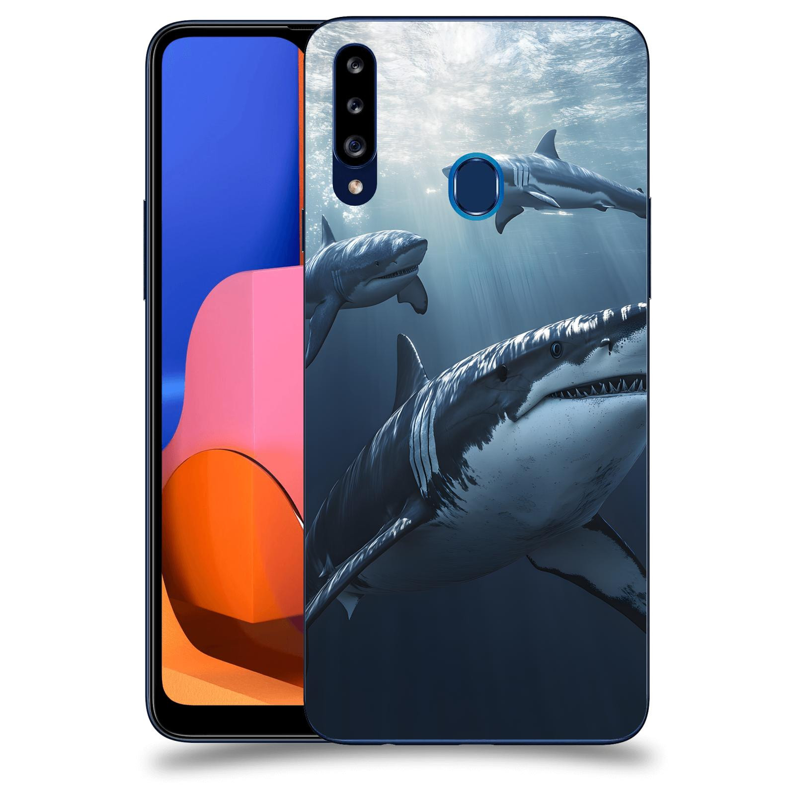 ACOVER Kryt na mobil Samsung Galaxy A20s - Žraloci