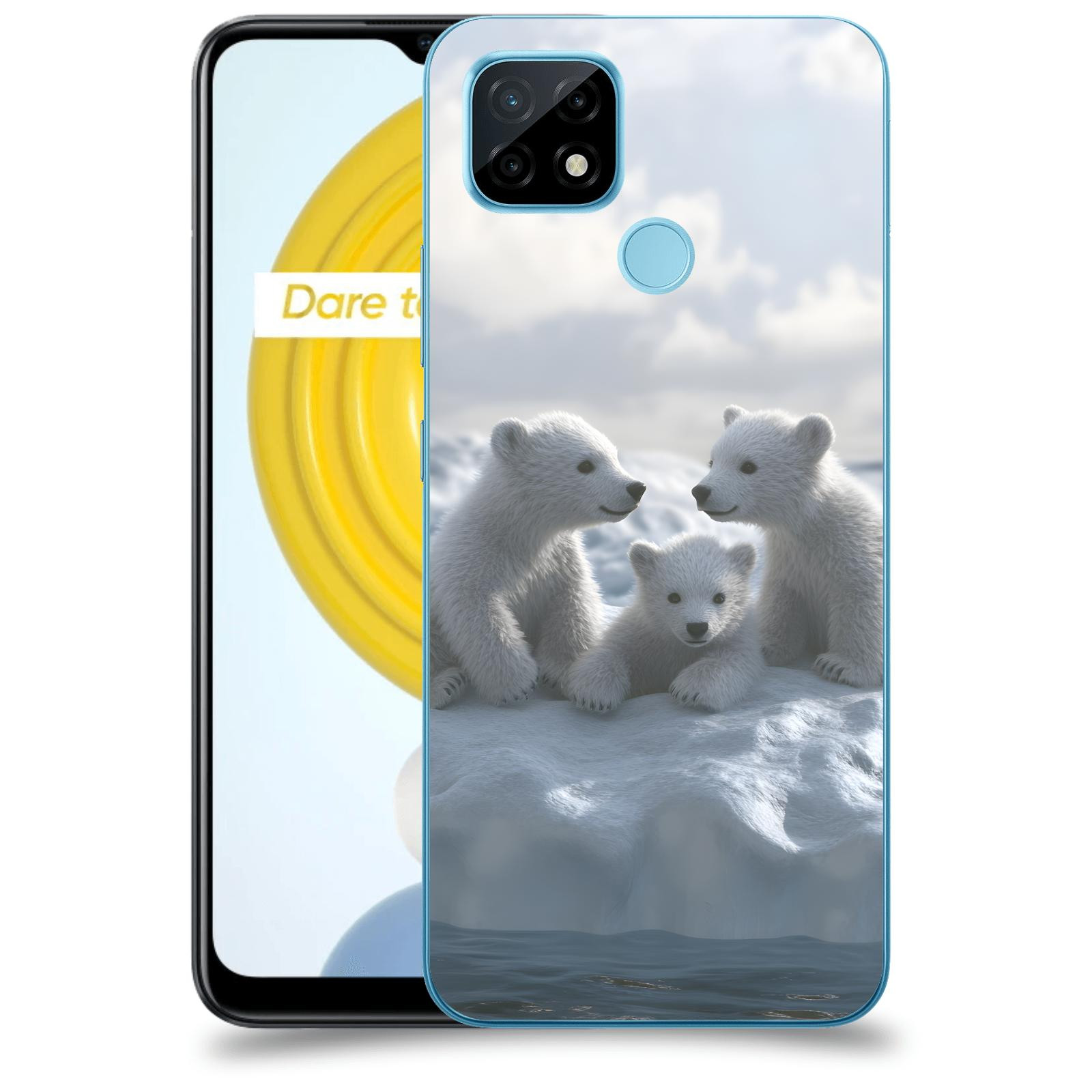 ACOVER Kryt na mobil Realme C21 - Medvíďata