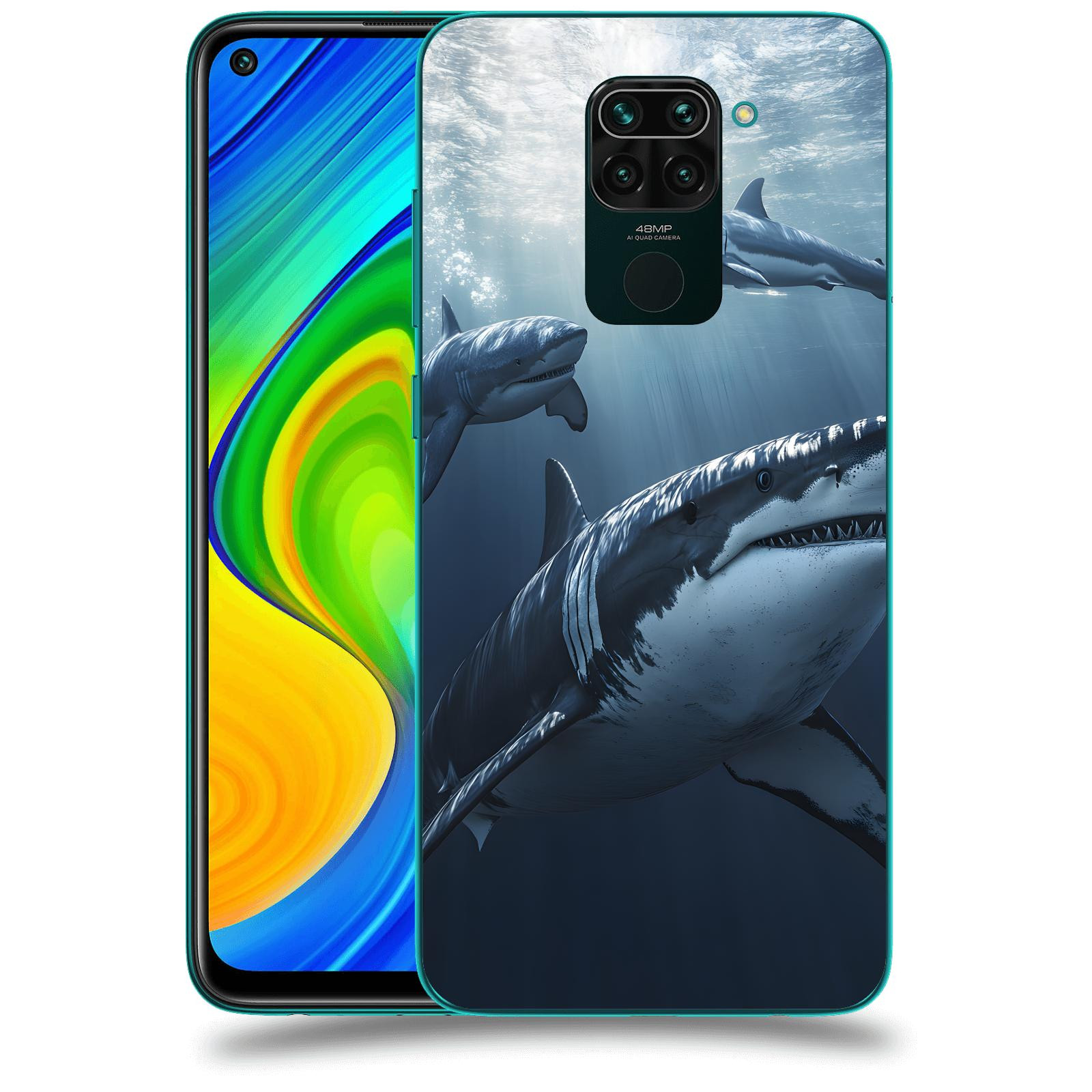 ACOVER Kryt na mobil Xiaomi Redmi Note 9 - Žraloci