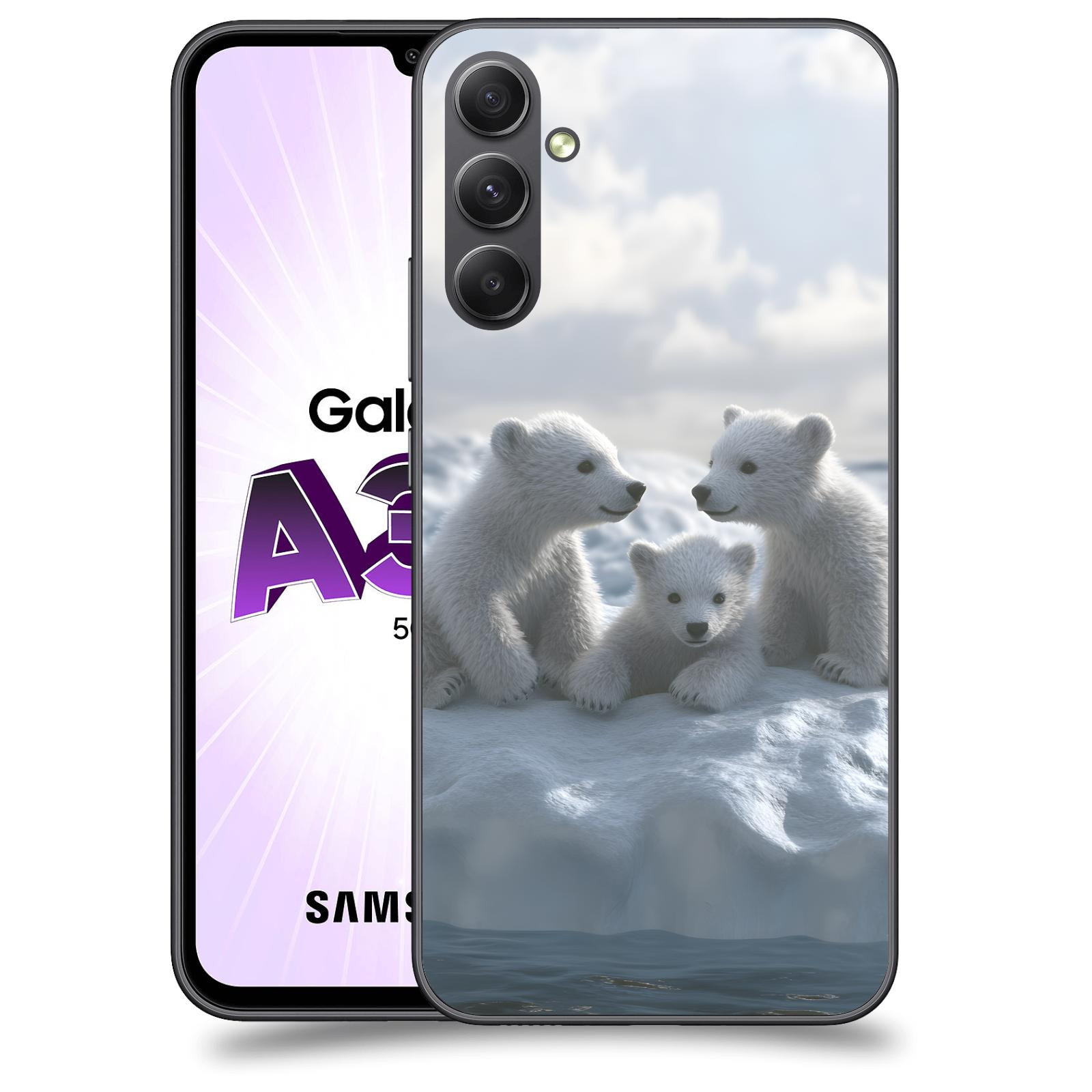ACOVER Kryt na mobil Samsung Galaxy A34 - Medvíďata