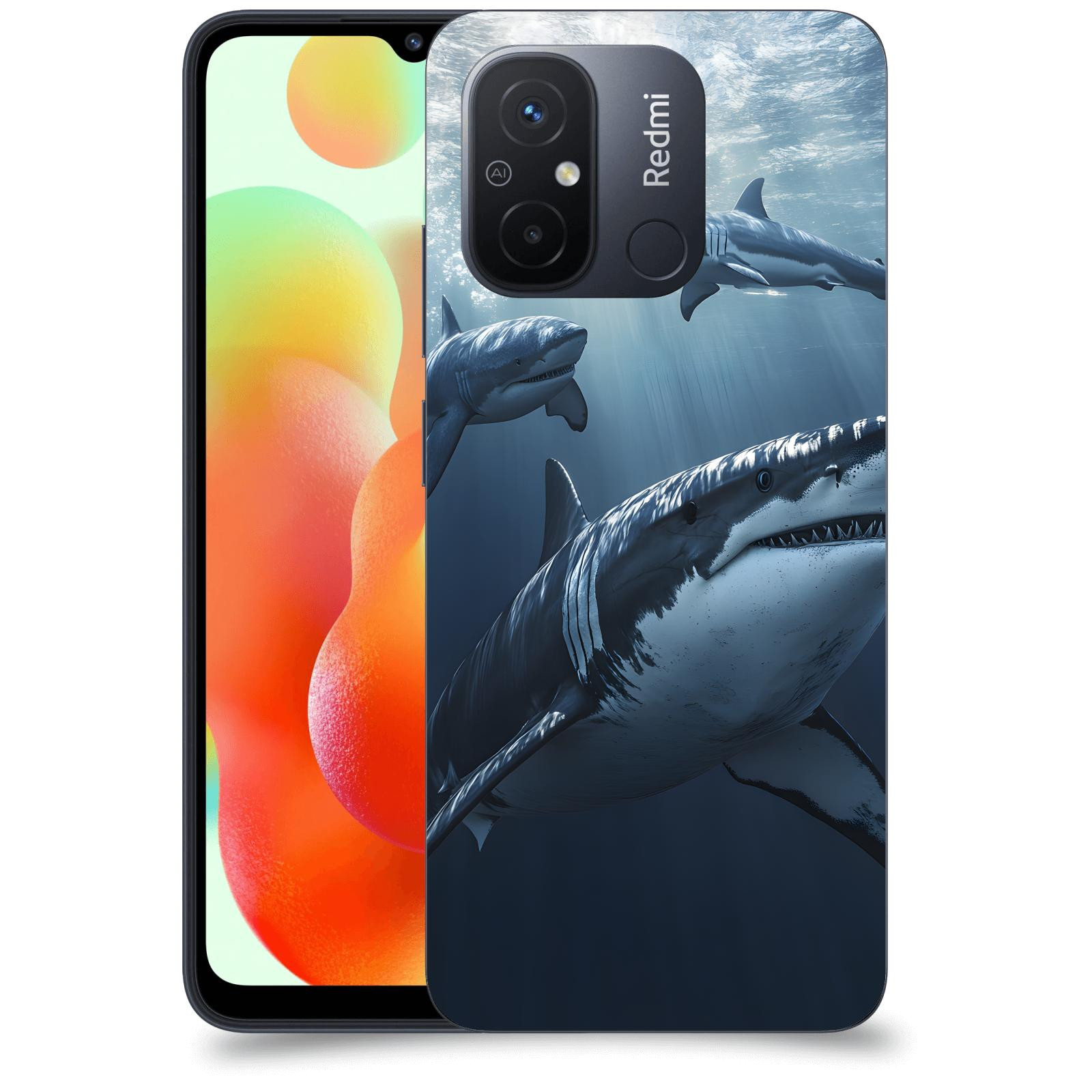 ACOVER Kryt na mobil Xiaomi Redmi 12C - Žraloci