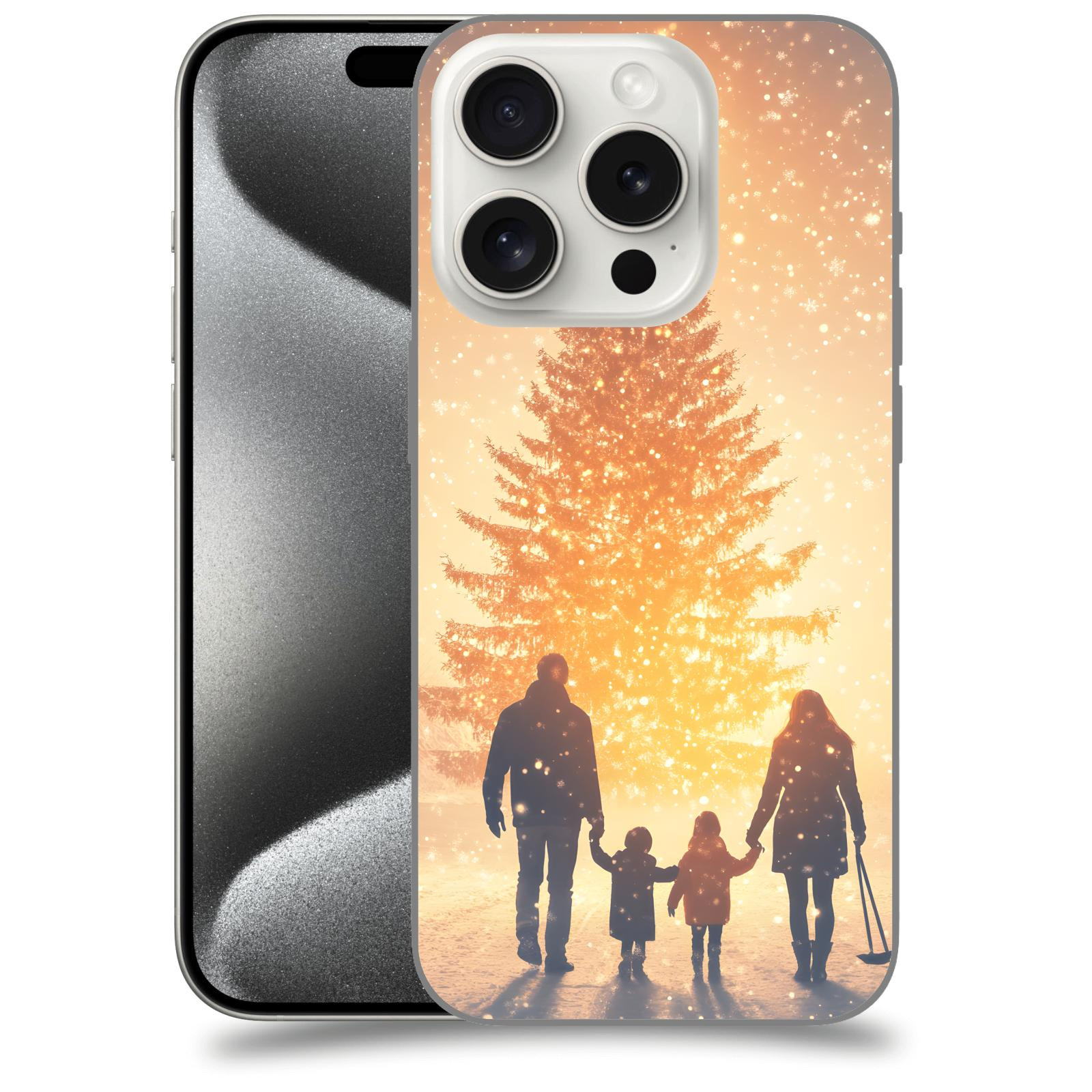 ACOVER Kryt na mobil Apple iPhone 15 pro - Family at the Christmas tree