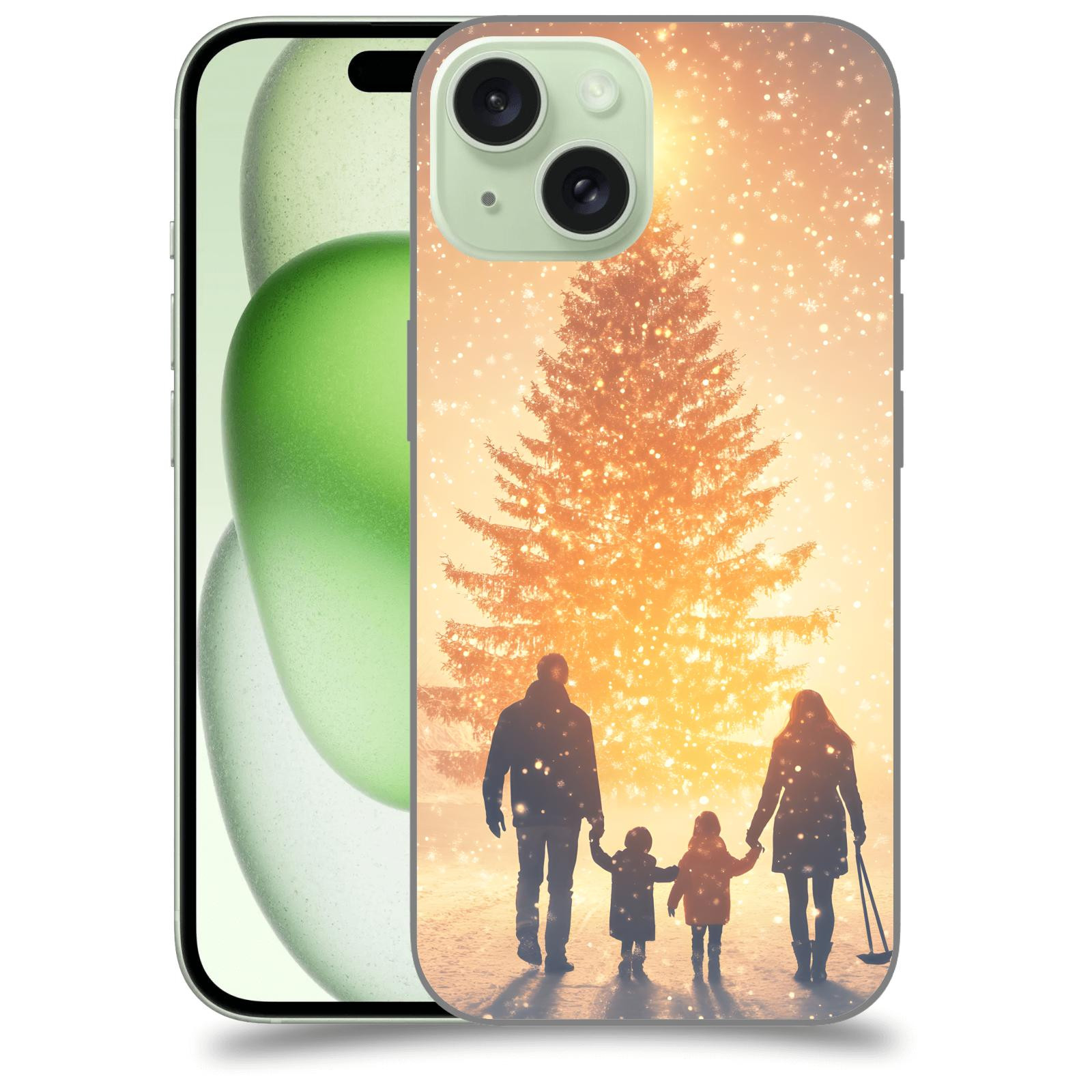 ACOVER Kryt na mobil Apple iPhone 15 - Family at the Christmas tree
