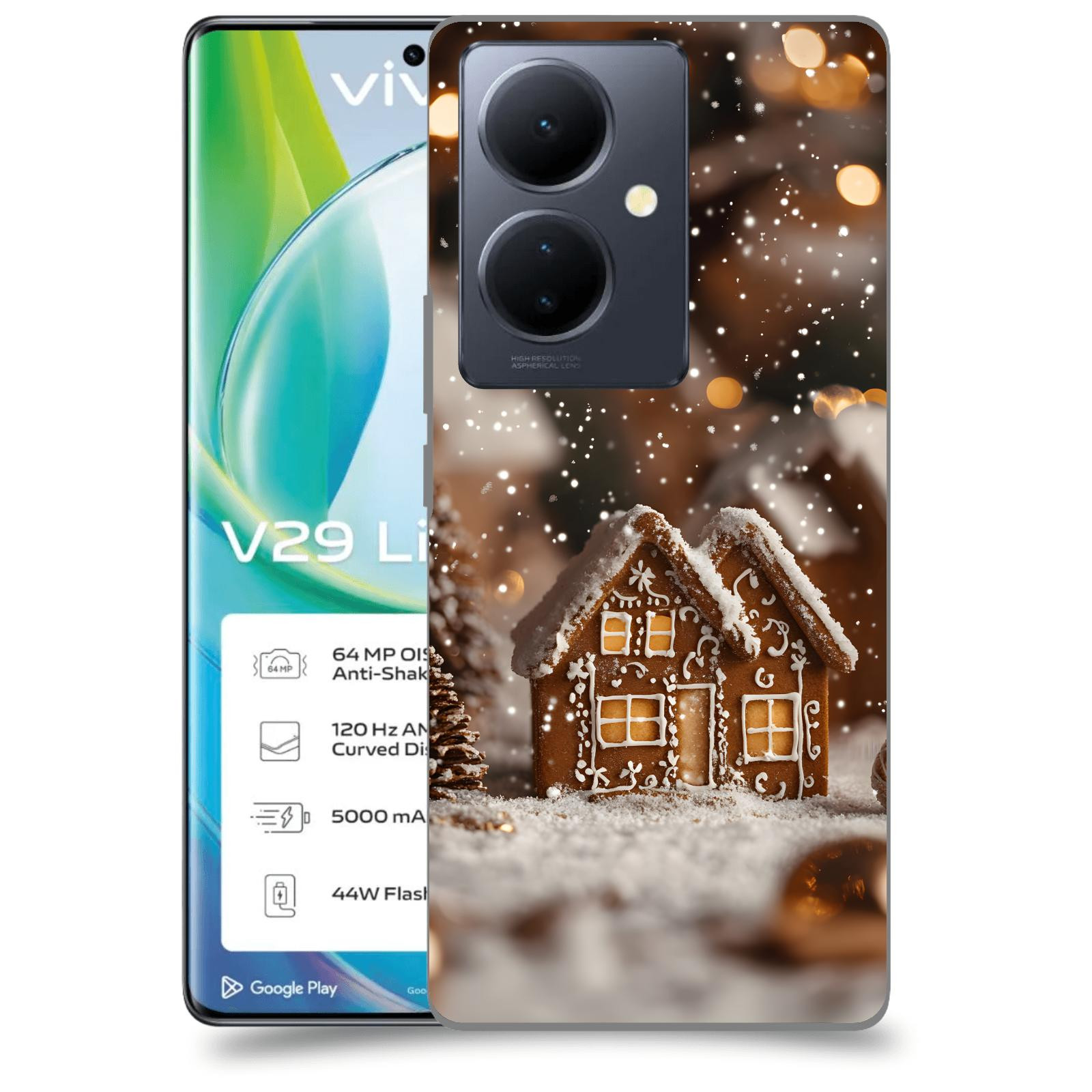 ACOVER Kryt na mobil VIVO V29 Lite 5G - Perníková chaloupka