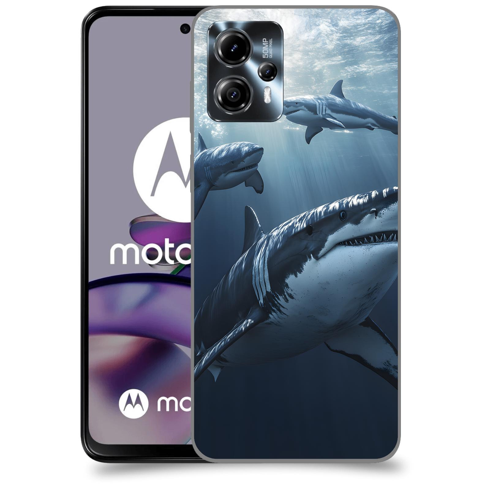 ACOVER Kryt na mobil Motorola Moto G13 - Žraloci
