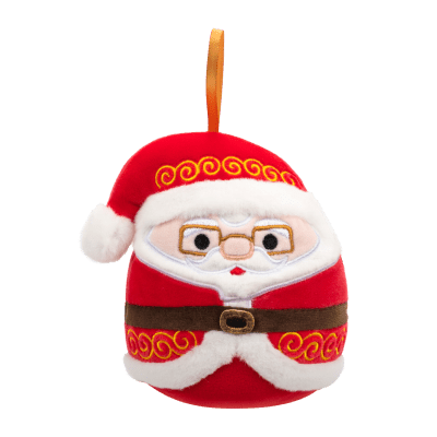 Plyšový mazlíček Squishmallows Vánoční ozdoba Santa s brýlemi - Nick, 10 cm