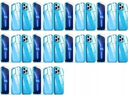 10x Set Pouzdro +tvrzené Sklo Apple Iphone 13 Pro Modré Silné A2482