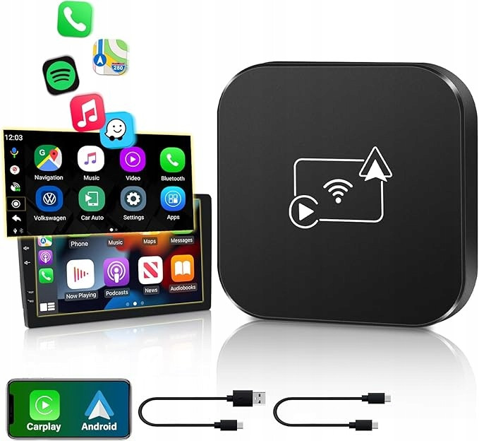 2 v 1 Bezdrátový adaptér Carplay Android Auto