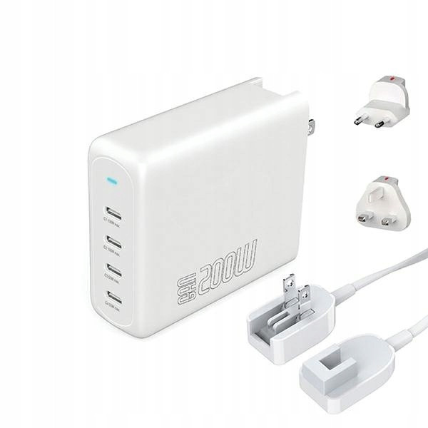 4smarts Nabíječka do sítě 200W GaN Flex Pro 4xUSB-C bílá/bílá 544200