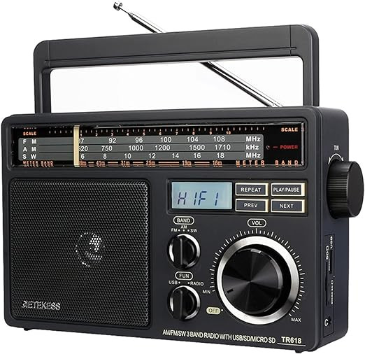 Retekess TR618 Přenosné Rádio, Fm Am Sw Kuchyňské Rádio, MP3 přehrávač