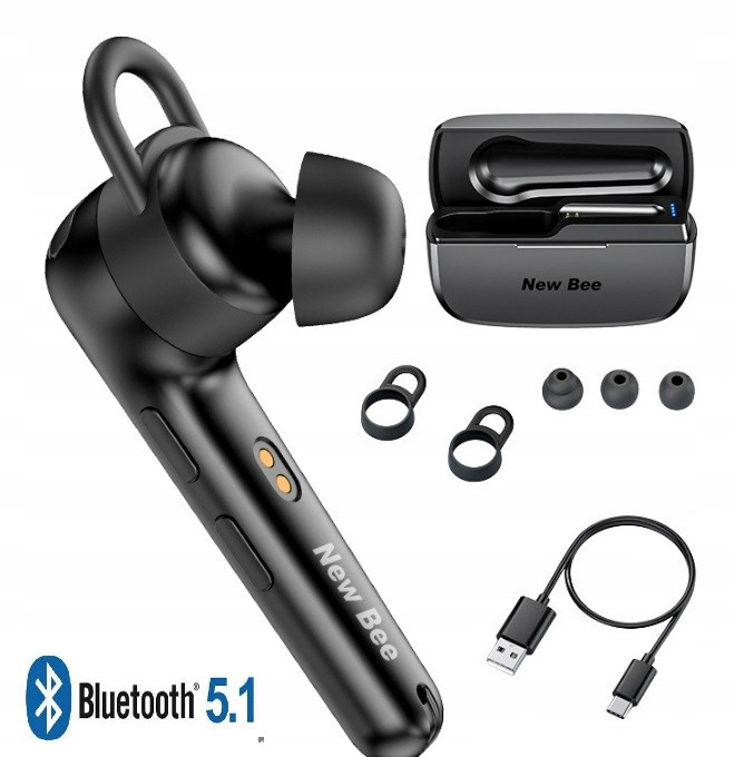 New Bee M52 Malá Bezdrátová Sluchátka New Bee M52 Bluetooth 5.1 Pouzdro