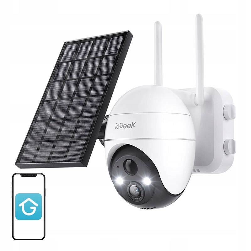 Bezdrátová venkovní WiFi 5MP kamera ieGeek ZS-GX4S bílá se sol panelem