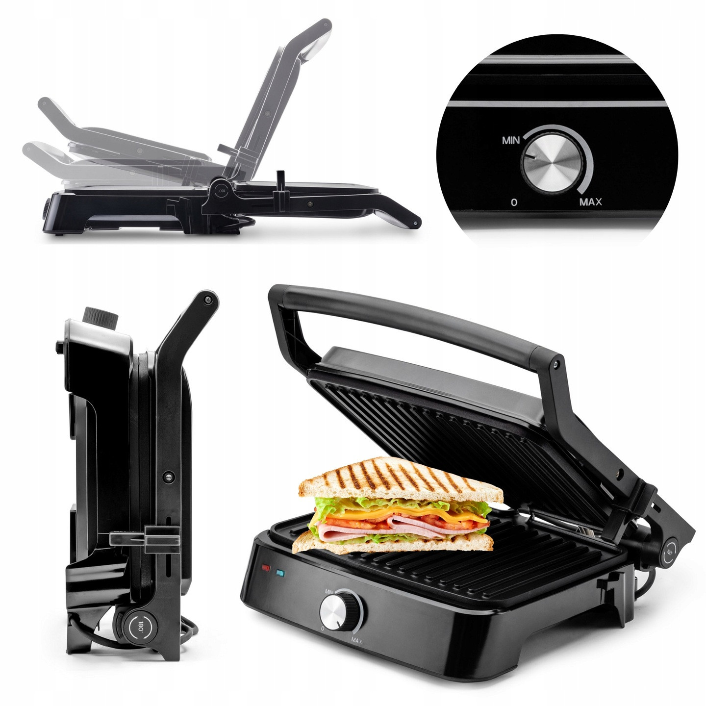 Elektrický Gril Regulace Teploty Výklopný Toustovač Výkonný 2500W Ebook