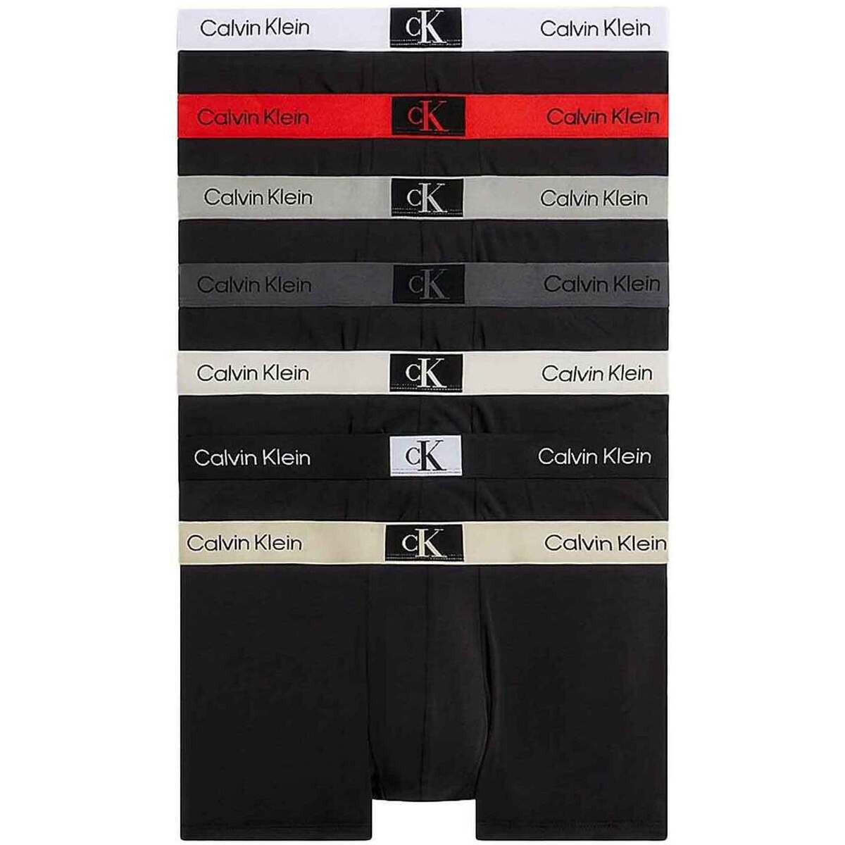 Calvin Klein Jeans  Cotton Stretch 7 Pack Trunks Black  Černá