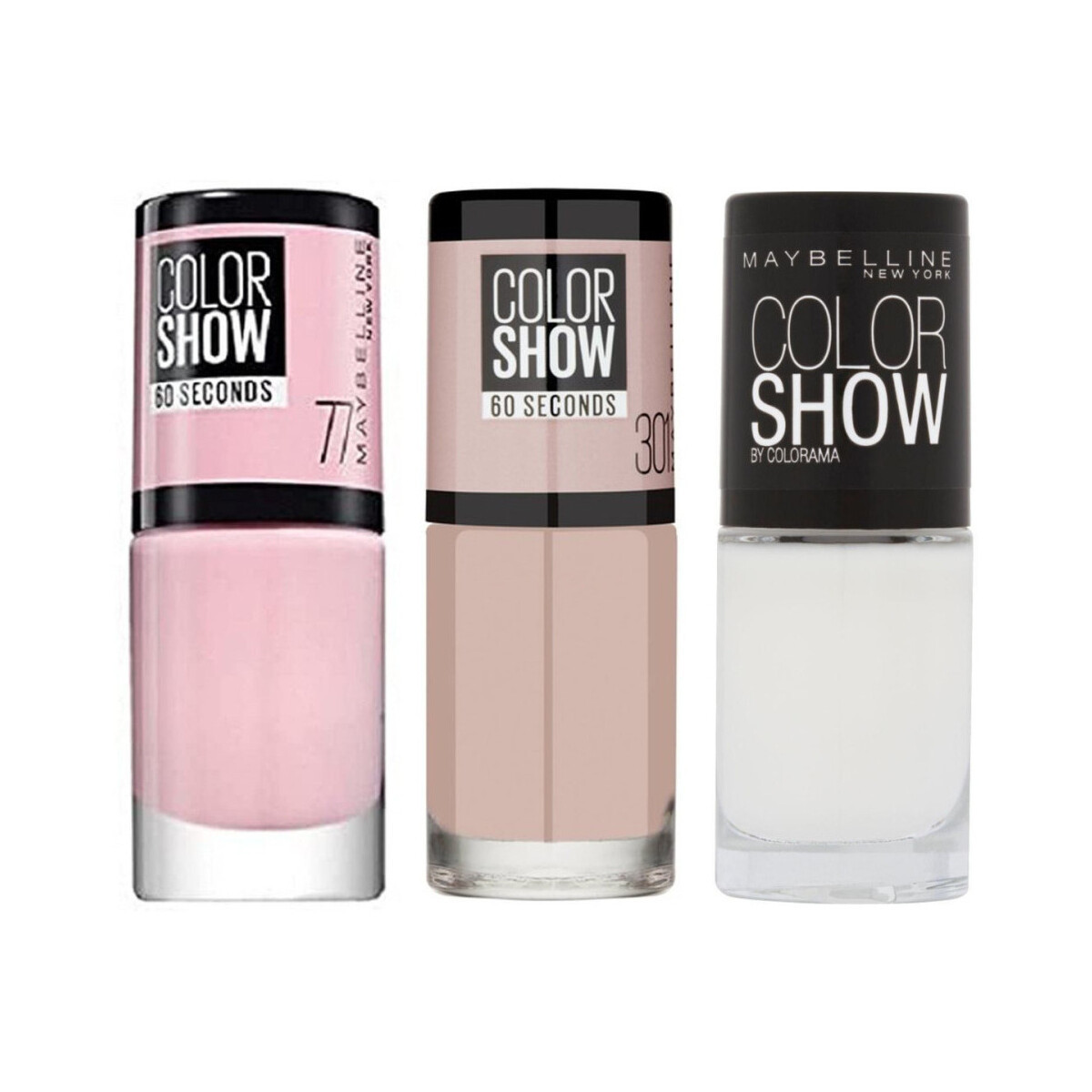 Maybelline New York  Set of 3 Colorshow Nail Polishes - 77 Nebline / 301 Lov