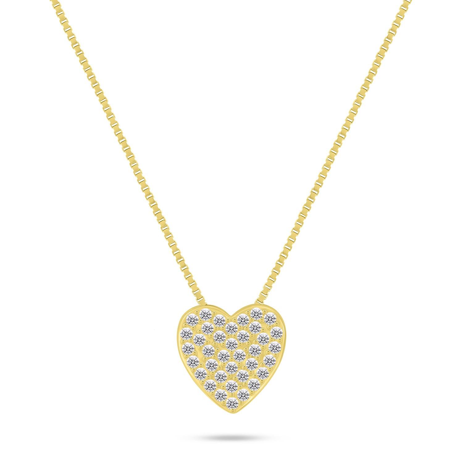 Brilio Silver Pozlacený náhrdelník s přívěskem Srdce NCL191Y