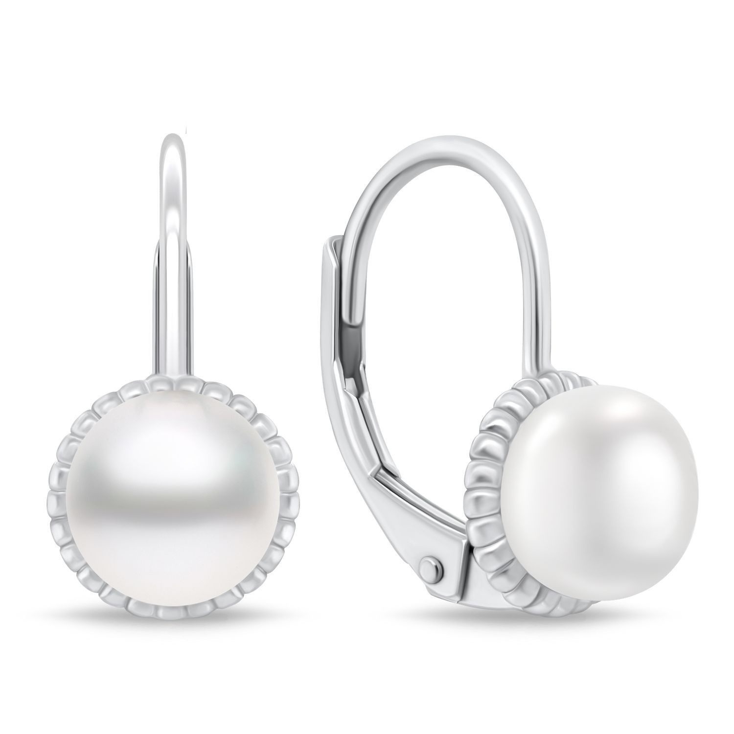 Brilio Silver Stříbrné náušnice s říčními perlami EA1140W