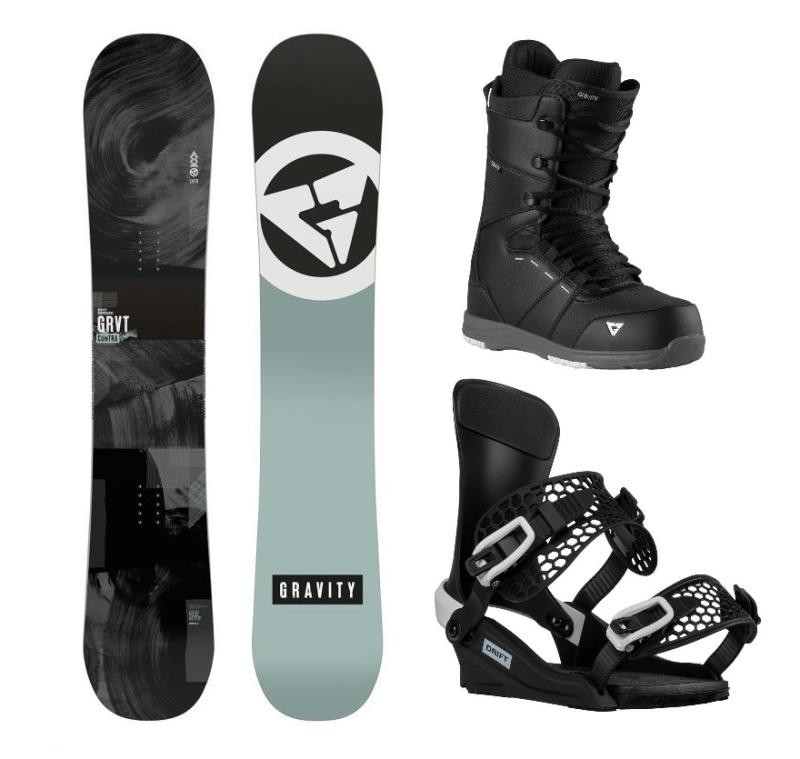 Gravity Contra 24/25 snowboard + Gravity Drift black/white vázání + Gravity Void black/grey boty