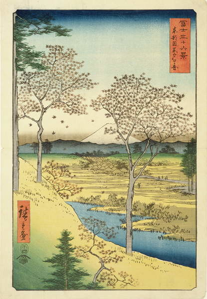 Ando or Utagawa Hiroshige Obrazová reprodukce Fuji, Ando or Utagawa Hiroshige, 26.7 × 40 cm