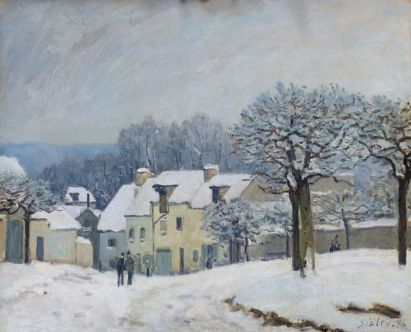 Alfred Sisley Obrazová reprodukce The Place du Chenil at Marly-le-Roi, Snow, 1876, Alfred Sisley, 40 × 30 cm