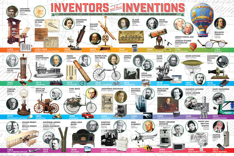 EUROGRAPHICS Plakát, Obraz - Great inventions, 91.5 × 61 cm