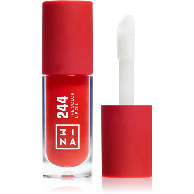 3INA The Color Lip Oil hydratační olej na rty odstín 244 - Classic Rich Red, sheer 4 ml