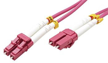 Optický patchkabel LC-LC 50/125 (multimode), duplex, OM4, 0,5m